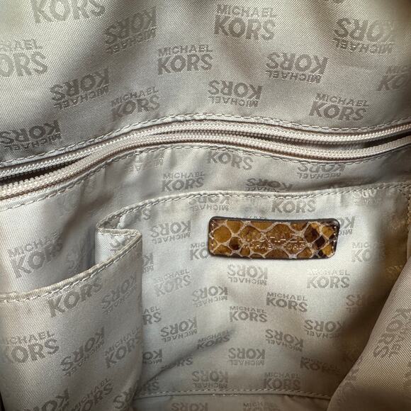 Michael Kors Faux Python Snakeskin Satchel Bag + Adjustable Shoulder Strap - Picture 11 of 15